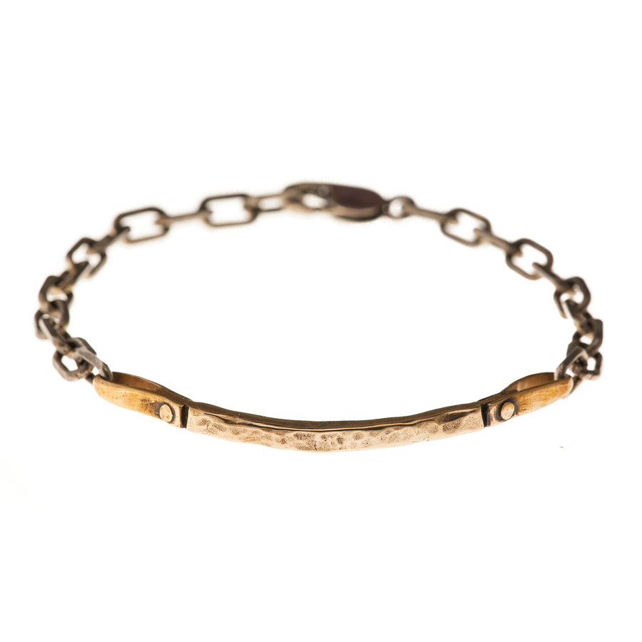 Curved Bar Bracelet - bronze