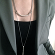 Load image into Gallery viewer, Curved Bar Necklace - silver