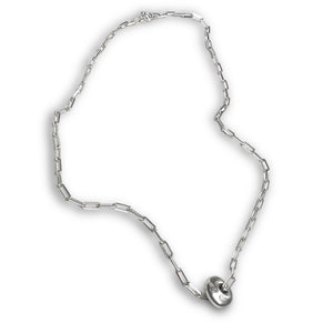 Abacus Bead Silver - Paper Clip Chain