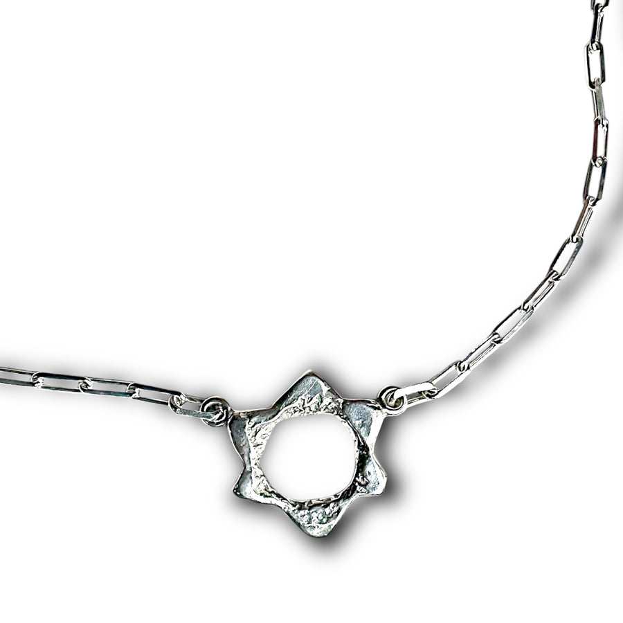 Open Star Necklace - Silver