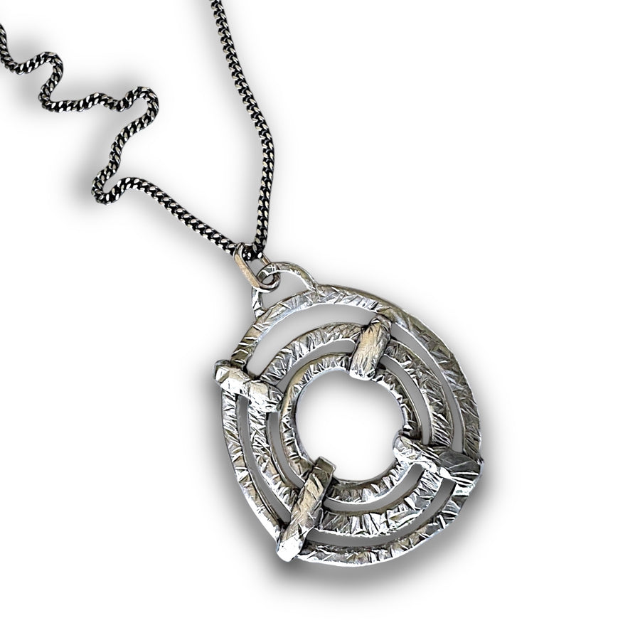 Wheels Shield - sterling silver