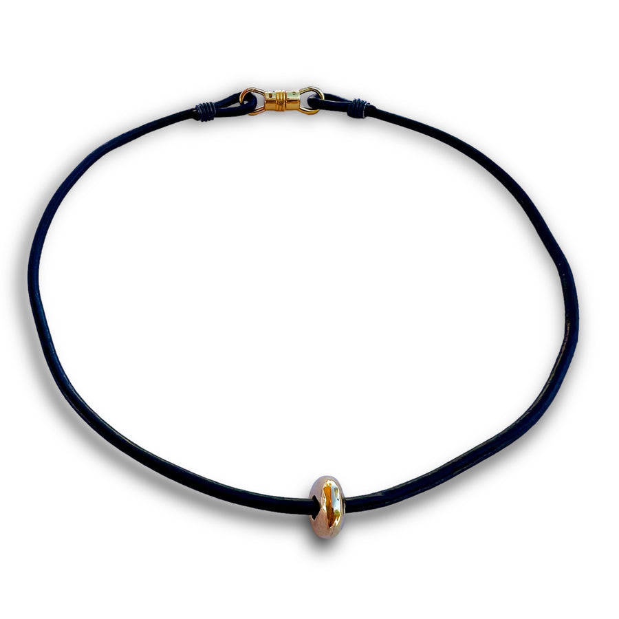 Abacus Bead Cord Necklace - Bronze