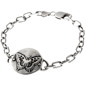 Butterfly Medallion - heavy link bracelet