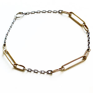 Three Stories Combo Chain - bronze & sterling silver