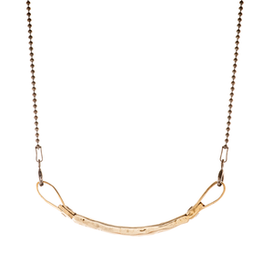 Curved Bar Necklace - bronze