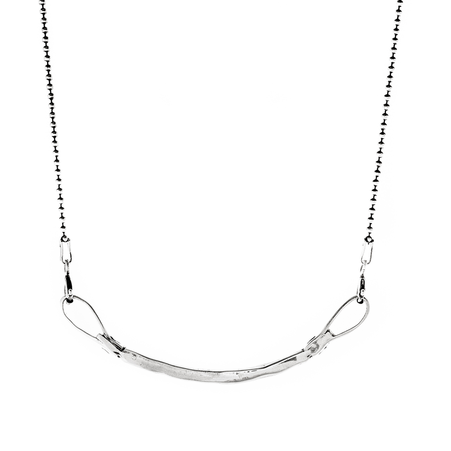 Curved Bar Necklace - silver