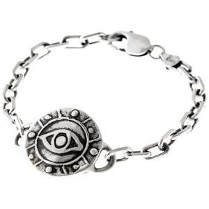 Eye Medallion - heavy link bracelet