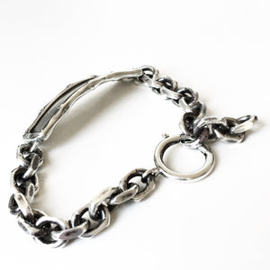 Rivet ID Bracelet - Silver - Lux chain