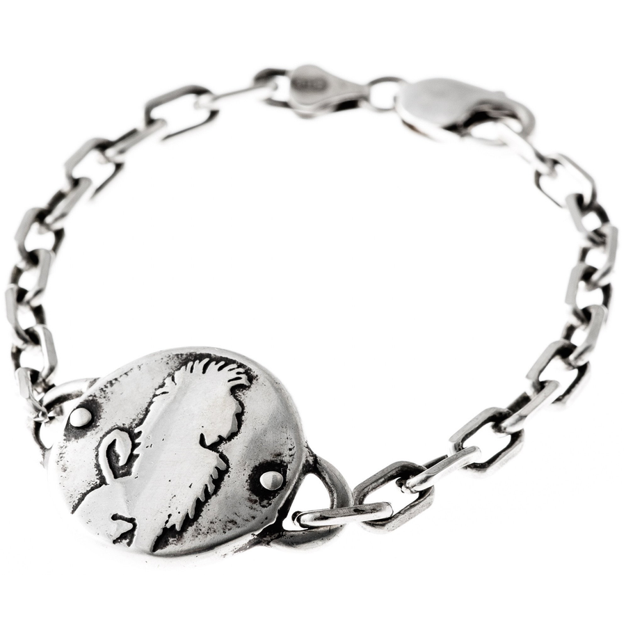 Lion Medallion - heavy link bracelet