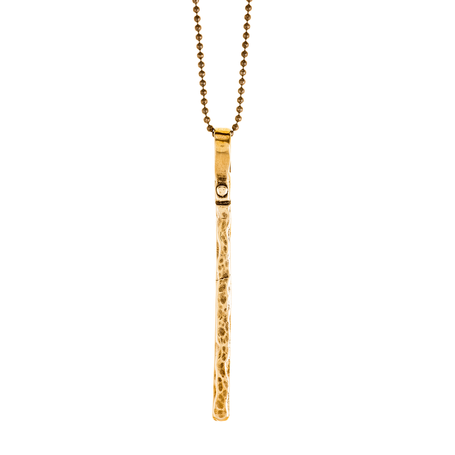 Long Bar Necklace - bronze