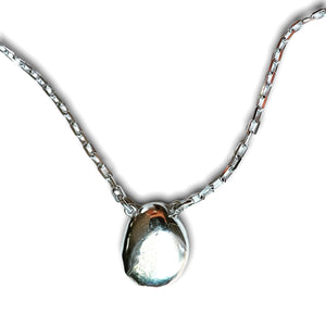 River Stone Necklace - Silver