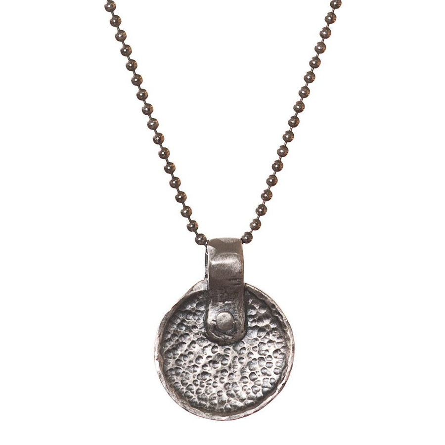 petite hammered disc - silver