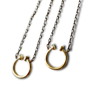Personal Best Horseshoe - bronze on silver chain