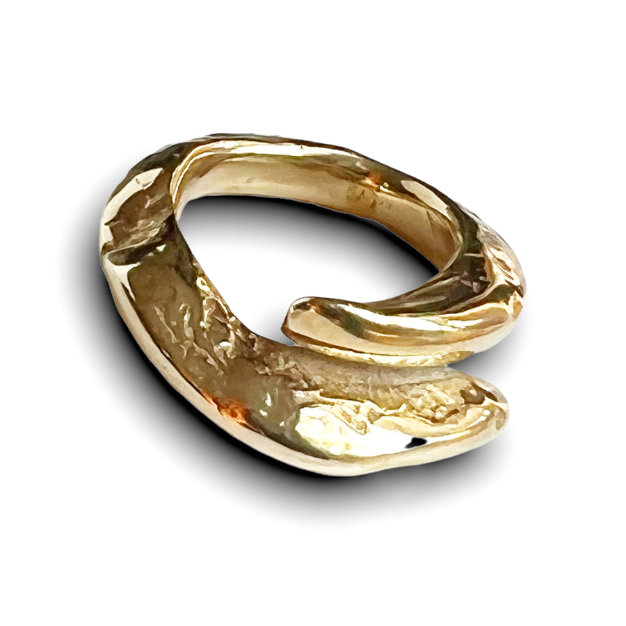 Stone Snake Ring - Bronze