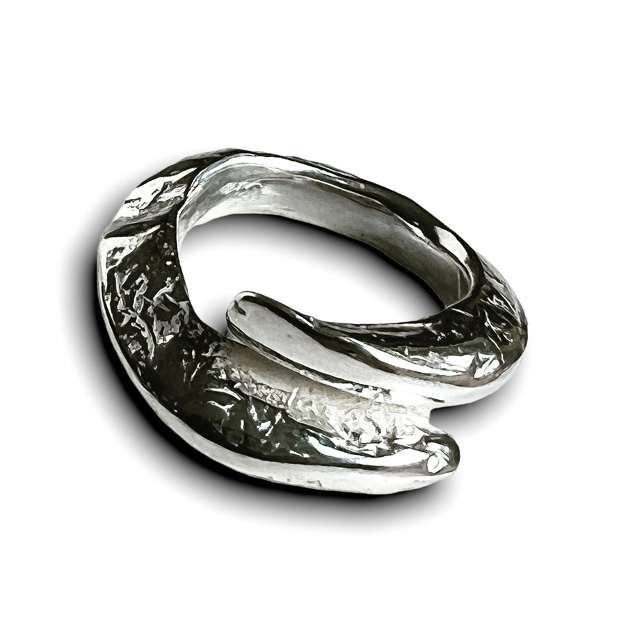 Stone Snake RIng - Silver