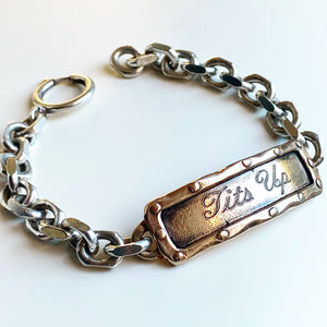 Rivet ID Bracelet - Silver - Lux chain