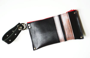 RacerX Wristlet - Black & Metallic Pink