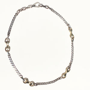 Classic Curb Bit Chain - Bronze & Sterling Silver