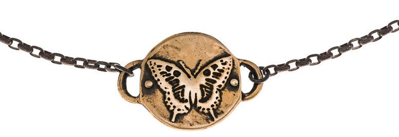 Garden of Faith - Bronze Butterfly - cord or chain choker
